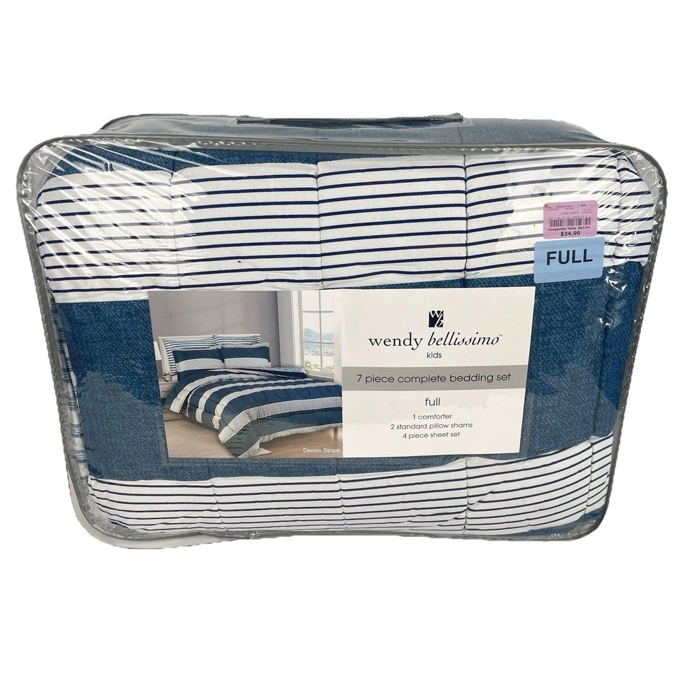 Wendy Bellissimo Kids 7 Piece Bedding Set Full Size Comforter Pillow Case Sheets